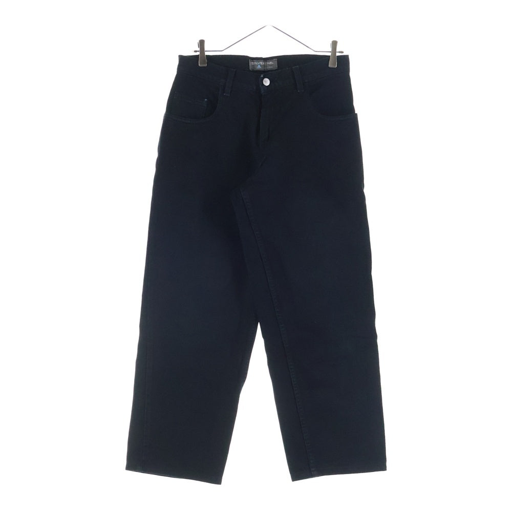 Levi's(リーバイス) 90-00S SILVERTAB BLACK DENIM PANTS シルバータブ 後染め ボタン裏513 スモールe ワイド ジップアップ デニムパンツ ブラック