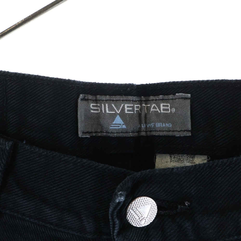 Levi's(リーバイス) 90-00S SILVERTAB BLACK DENIM PANTS シルバータブ 後染め ボタン裏513 スモールe ワイド ジップアップ デニムパンツ ブラック