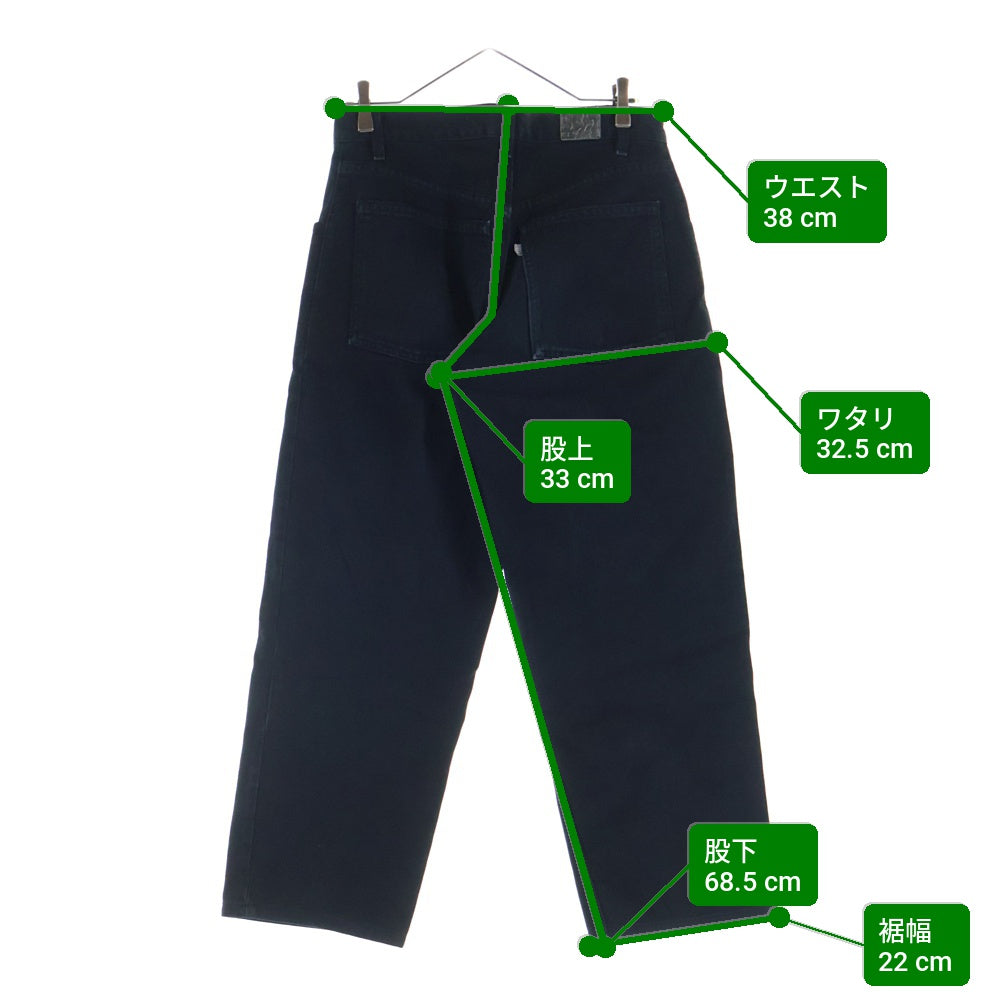 Levi's(リーバイス) 90-00S SILVERTAB BLACK DENIM PANTS シルバータブ 後染め ボタン裏513 スモールe ワイド ジップアップ デニムパンツ ブラック
