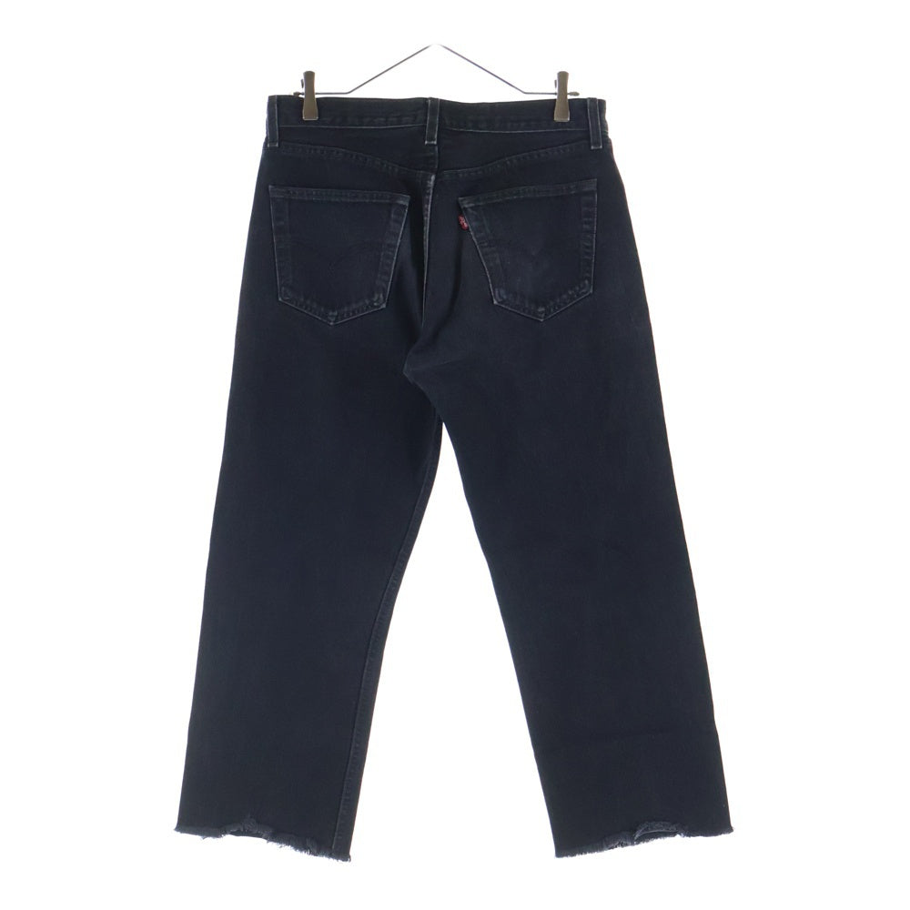 Levi's(リーバイス) 00S 501 後染め ボタン裏379 スモールe カットオフ デニムパンツ ブラック