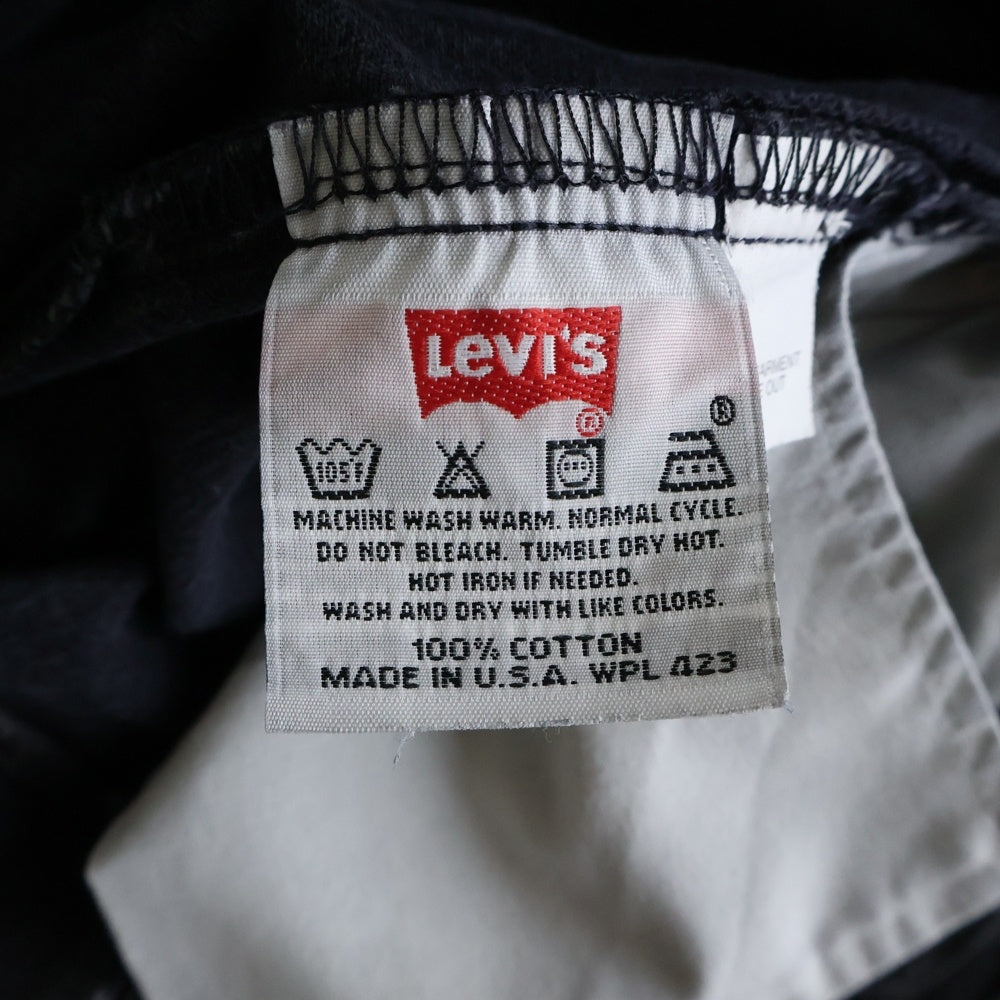 Levi's(リーバイス) 00S 501 後染め ボタン裏379 スモールe カットオフ デニムパンツ ブラック
