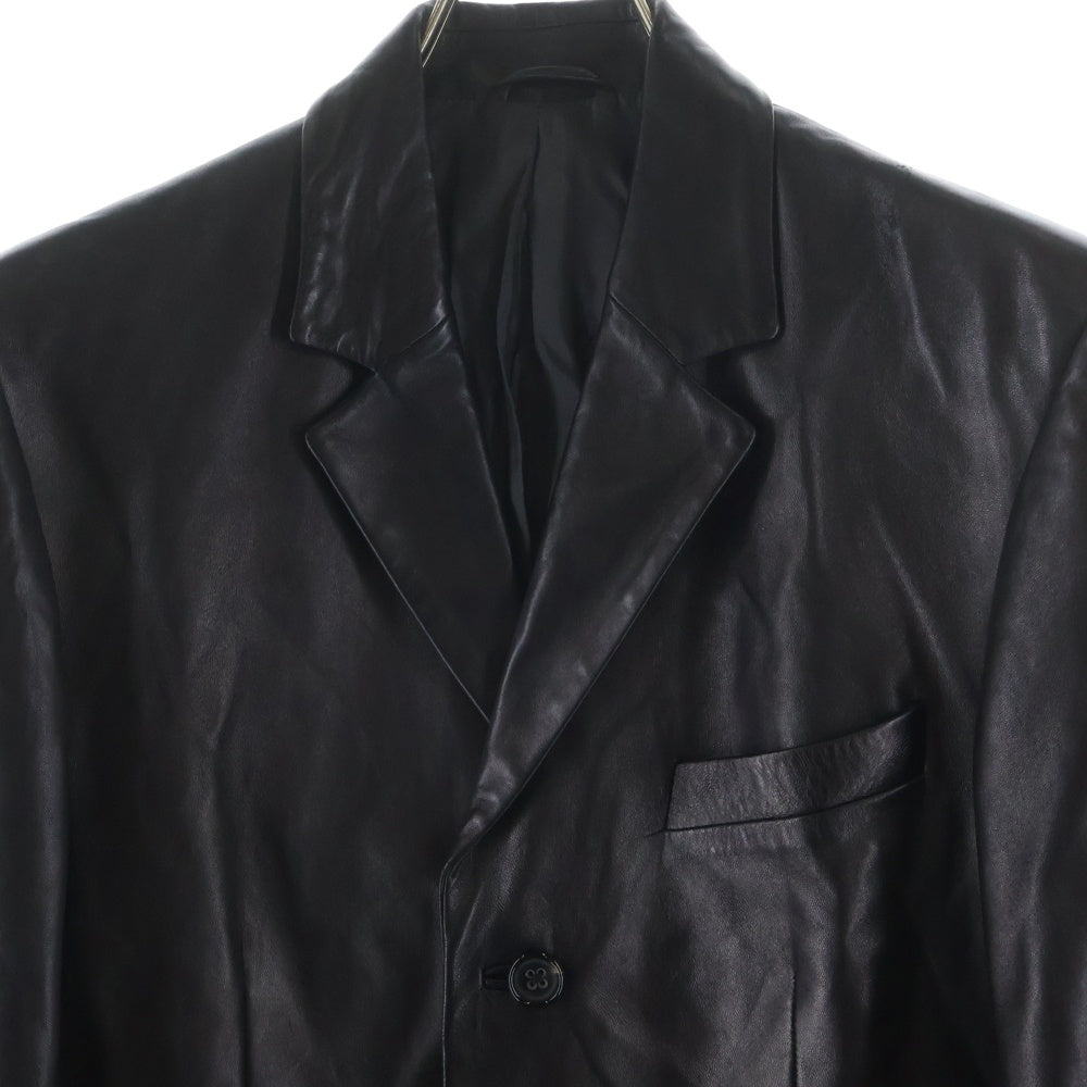 JIL SANDER(ジルサンダー) LEATHER 3B SINGLE TAILORED JACKET レザー テーラードジャケット ブラック