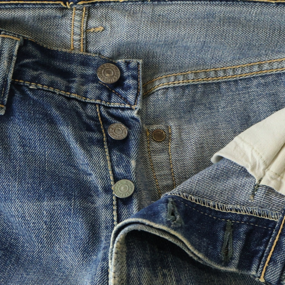 Levi's(リーバイス) 50S VINTAGE 501XX 53model BIG E 革パッチ 通常R ボタン裏無刻印 Vステッチ オフセット 隠しリベット 両面タブ デニム パンツ インディゴ
