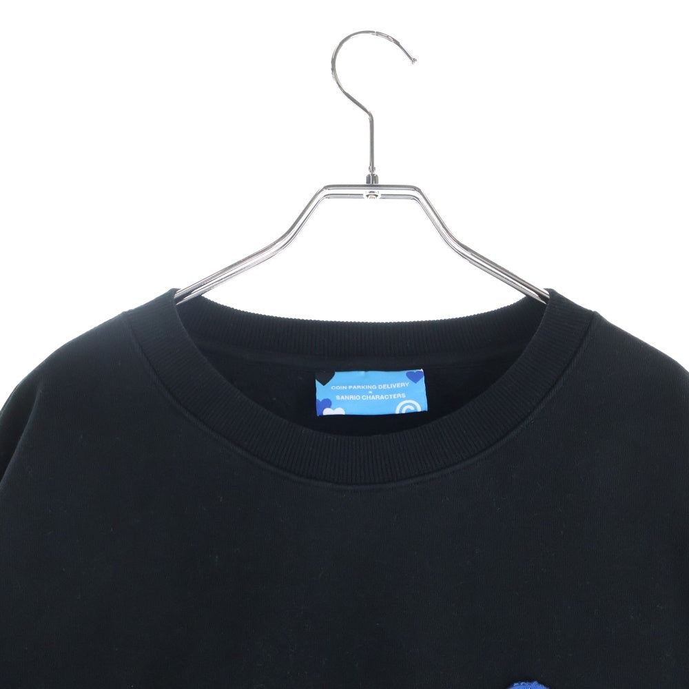 COIN PARKING DELIVERY(コインパーキングデリバリー) ×SANRIO CHARACTERS SWEAT SHIRT CPDSC-KT14 ×サンリオキャラクターズ クルーネック長袖スウェットトレーナー ブラック