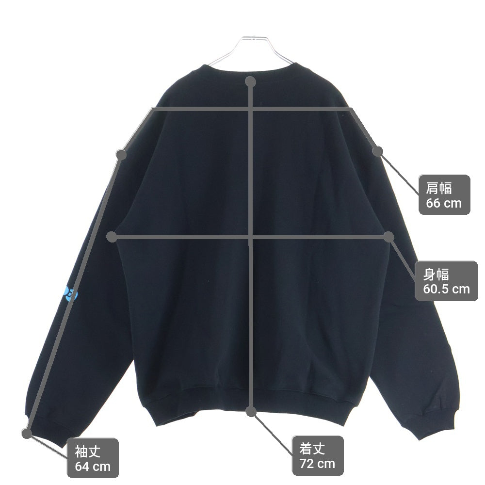 COIN PARKING DELIVERY(コインパーキングデリバリー) ×SANRIO CHARACTERS SWEAT SHIRT CPDSC-KT14 ×サンリオキャラクターズ クルーネック長袖スウェットトレーナー ブラック