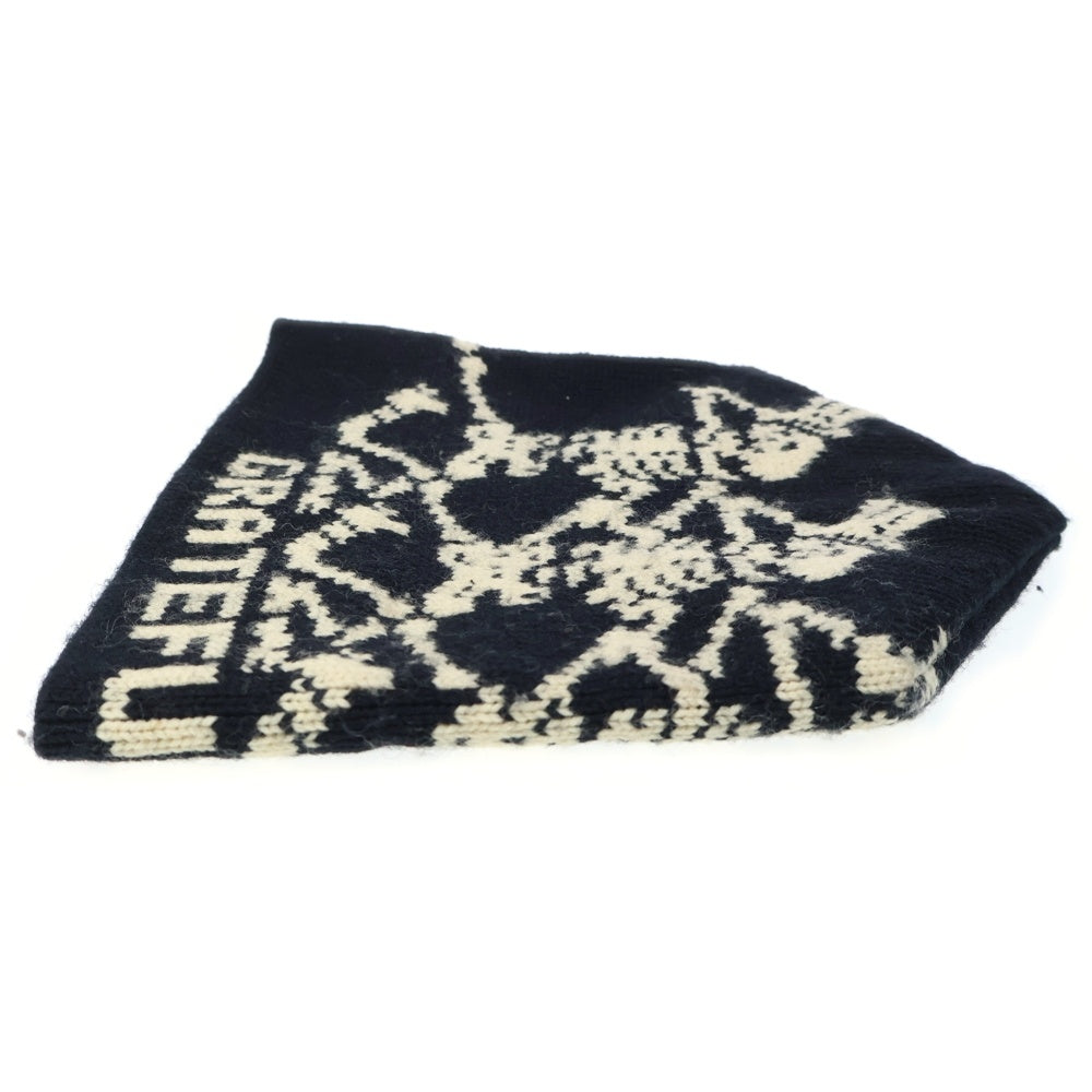 VINTAGE(ヴィンテージ) 90s GRATEFUL DEAD KNIT BEANIE USA製 グレイトフルデッド ニット帽 ビーニー ブラック/ホワイト