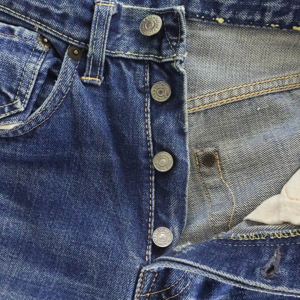 Levi's(リーバイス) 60S 501XX 紙パッチ ギャラ無し ボタン裏無刻印 フライボタン刻印E BIG E 両面タブ レインボーステッチ Vステッチ ボタンフライ デニムパンツ インディゴ