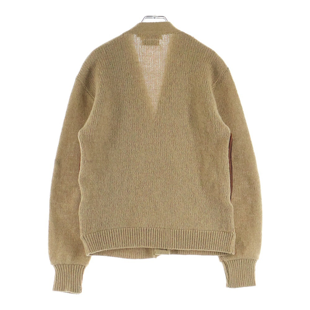 VINTAGE(ヴィンテージ) 60S JUILLIARD (ジュリアード) WOOL CARDIGAN スエード切替 ウール カーディガン ベージュ/ブラウン