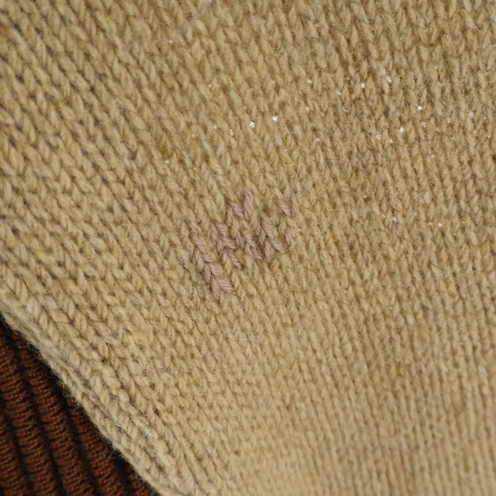 VINTAGE(ヴィンテージ) 60S JUILLIARD (ジュリアード) WOOL CARDIGAN スエード切替 ウール カーディガン ベージュ/ブラウン