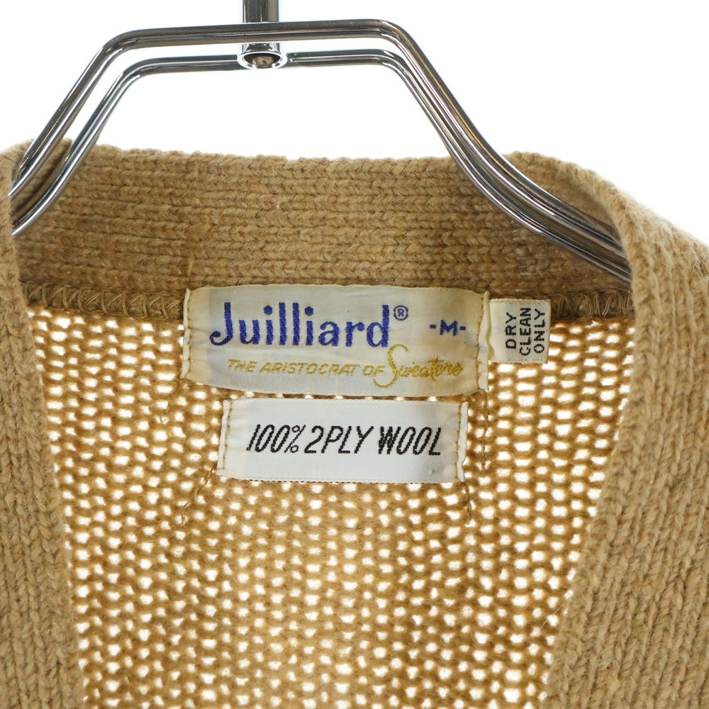VINTAGE(ヴィンテージ) 60S JUILLIARD (ジュリアード) WOOL CARDIGAN スエード切替 ウール カーディガン ベージュ/ブラウン