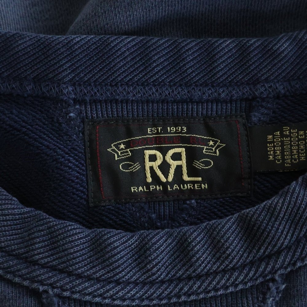 RRL(ダブルアールエル) KREW NECK PULLOVER SWEAT 両V クルーネックプルオーバー スウェット ネイビー