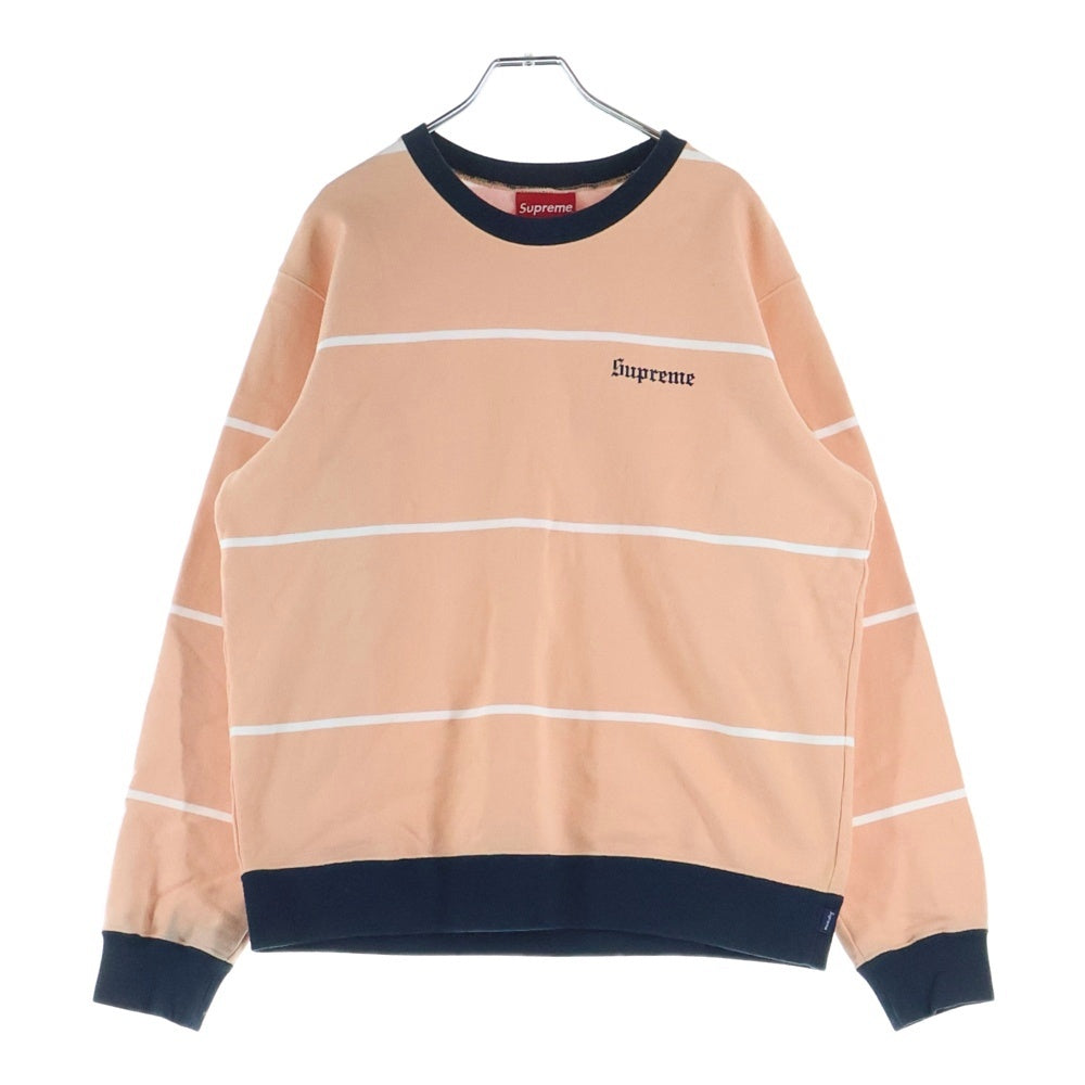 SUPREME(シュプリーム) 17AW Striped Crewneck ストライプ クルーネック スウェット トレーナー オレンジ/ホワイト/ネイビー