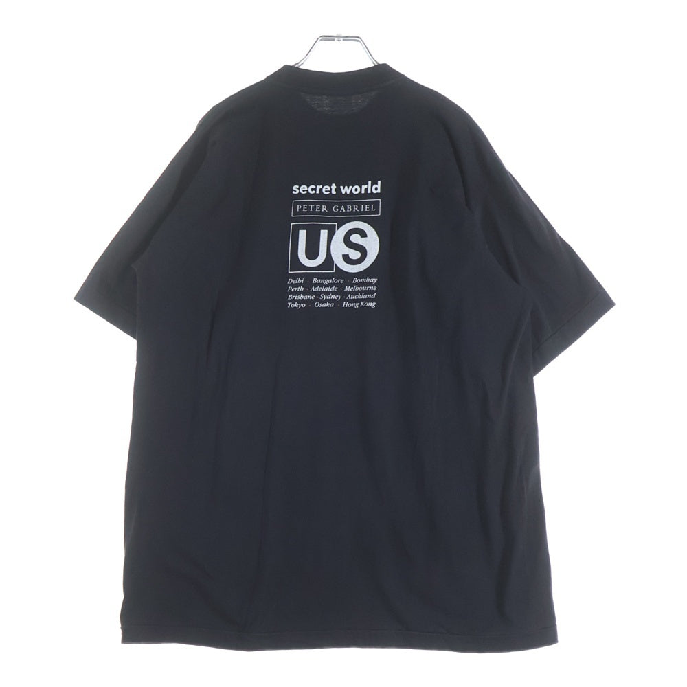 VINTAGE(ヴィンテージ) 90s PETER GABRIEL SECRET WORLD TOUR TEE ピーターガブリエル 両面プリント半袖Tシャツ ブラック
