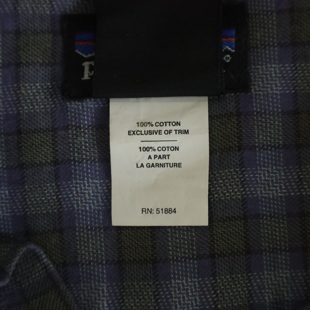 PATAGONIA(パタゴニア) 90S REGULAR COLLAR DOUBLE POCKET SHIRT L/S ダブルポケット チェック柄長袖フランネルシャツ ブルー