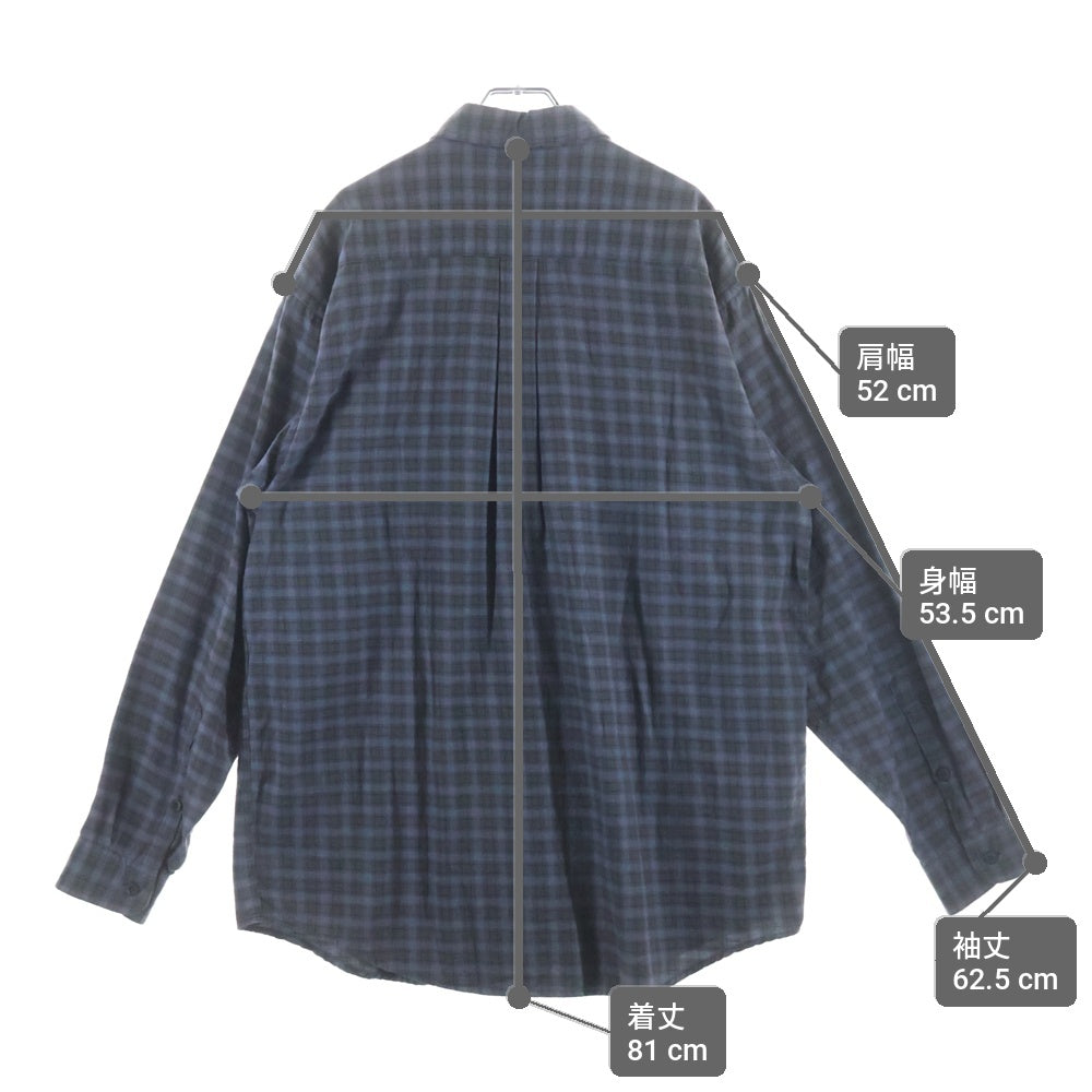 PATAGONIA(パタゴニア) 90S REGULAR COLLAR DOUBLE POCKET SHIRT L/S ダブルポケット チェック柄長袖フランネルシャツ ブルー