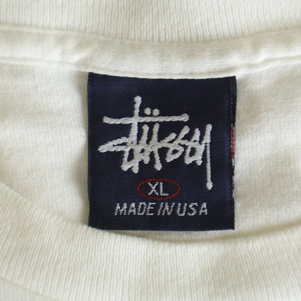 STUSSY(ステューシー) 90-00S ARCHIVES ROUGH AND RUGGED GEAR DESIGN PHOTO TEE オールド プリント フォト デザイン 半袖Tシャツ カットソー ホワイト
