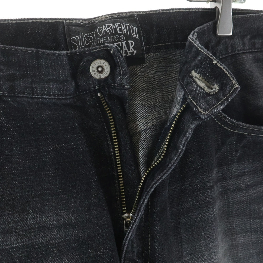 STUSSY(ステューシー) 90-00S OLD GARMENT CO AUTHENTIC WORKGEAR DENIM PANTS オールド ワークギア ダメージ加工 デニムパンツ ブラック