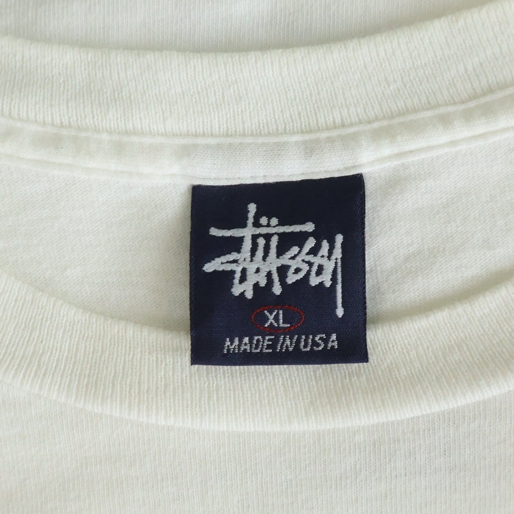 STUSSY(ステューシー) 90-00S ARCHIVES BIG AND MEATY DESIGN PHOTO TEE オールド プリント フォト デザイン 半袖Tシャツ カットソー ホワイト