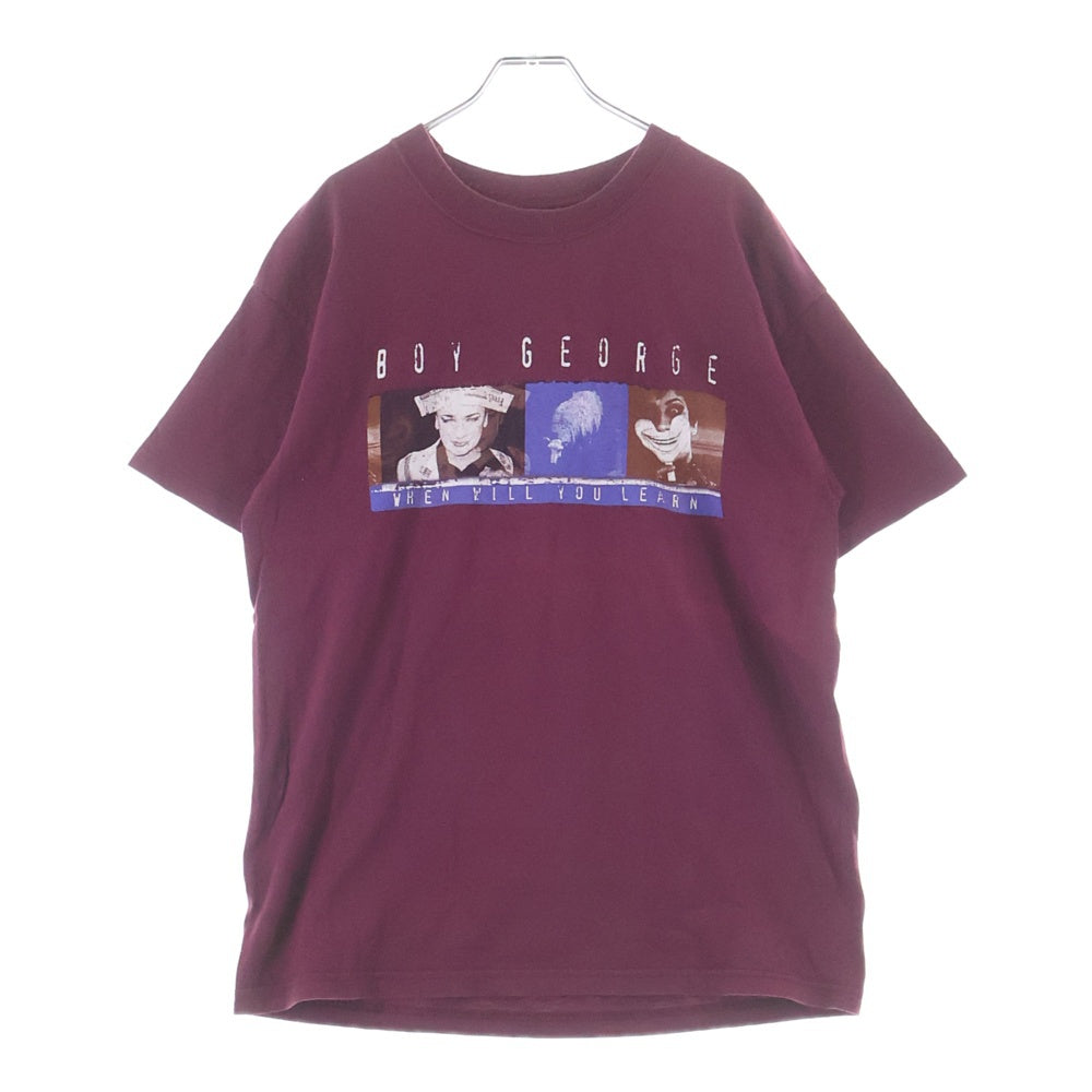 VINTAGE(ヴィンテージ) 90s BOY GERGE WHEN WILL YOU LEARN SCREEN STARS ボーイ・ジョージ 半袖カットソーTシャツ レッド