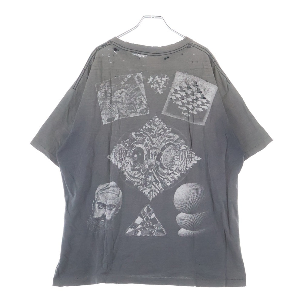 VINTAGE(ヴィンテージ) 90S M.C. ESCHER DRAWINGS エッシャー ドローウィング アート 半袖Tシャツ カットソー ブラック