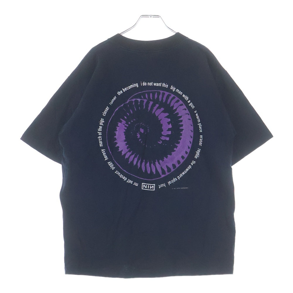 VINTAGE(ヴィンテージ) 90S NINE INCH NAILS CLOSER EMBROIDERY BOX LOGO ナイン インチ ネイルズ クローザー エンブロイダリー ボックスロゴ 半袖Tシャツ カットソー ブラック