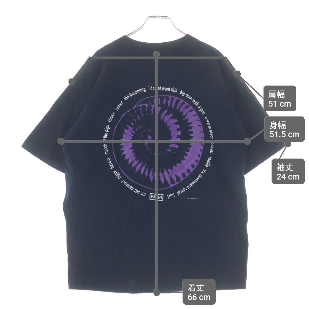 VINTAGE(ヴィンテージ) 90S NINE INCH NAILS CLOSER EMBROIDERY BOX LOGO ナイン インチ ネイルズ クローザー エンブロイダリー ボックスロゴ 半袖Tシャツ カットソー ブラック