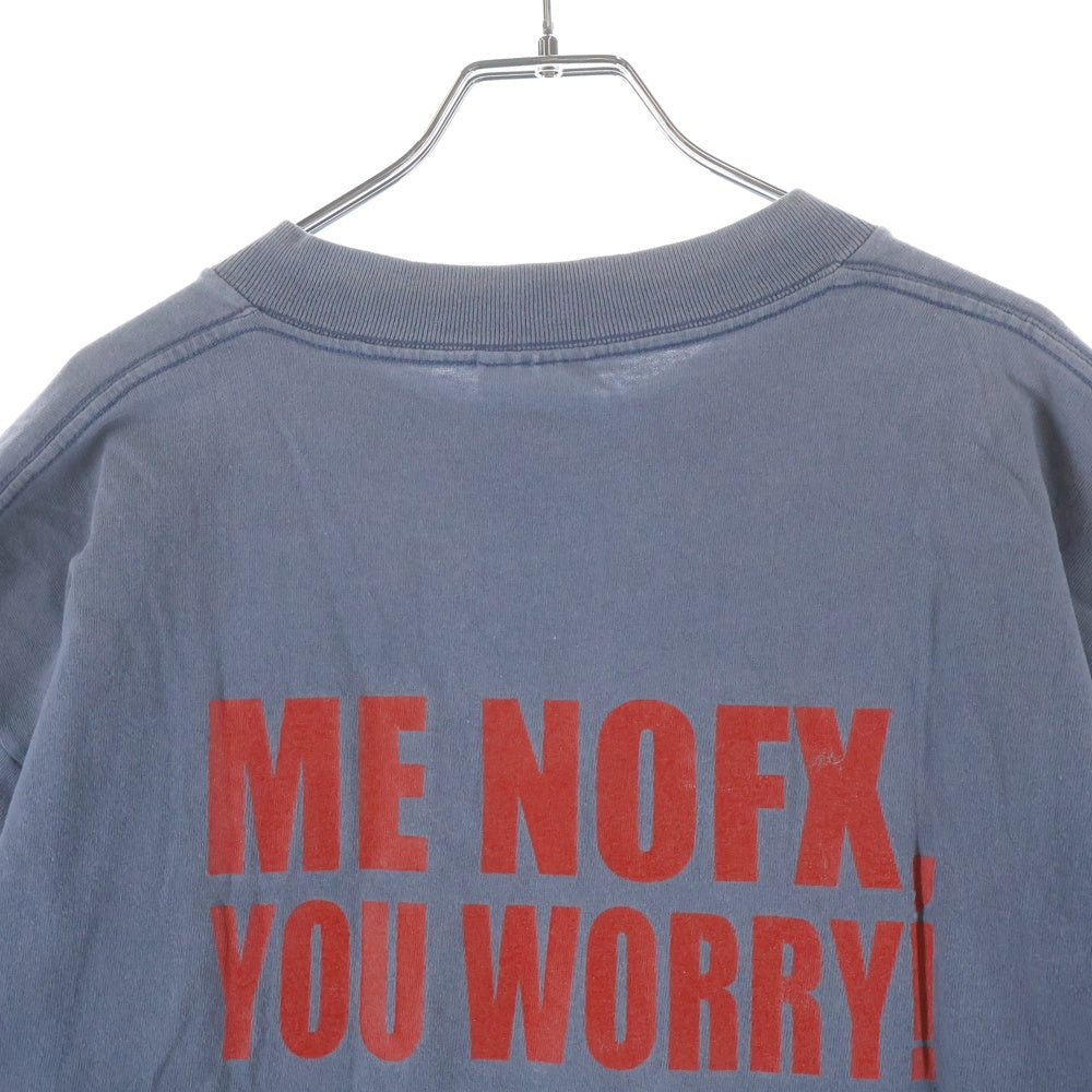 VINTAGE(ヴィンテージ) 90S NOFX ME NOFX YOU WORRY! 両面プリント 半袖Tシャツ カットソー ブルー