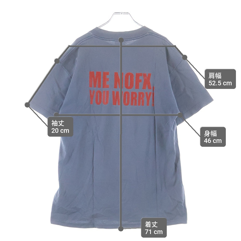 VINTAGE(ヴィンテージ) 90S NOFX ME NOFX YOU WORRY! 両面プリント 半袖Tシャツ カットソー ブルー