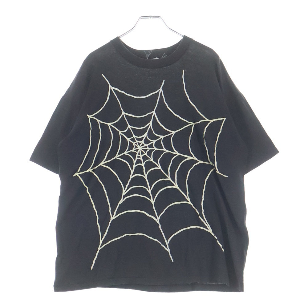 VINTAGE(ヴィンテージ) 80S SPIDER WEB スパイダーウェブ 蜘蛛の巣 半袖Tシャツ カットソー ブラック