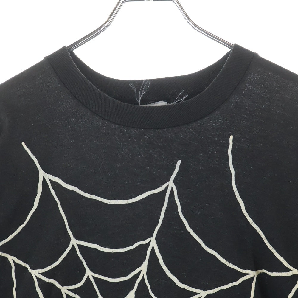 VINTAGE(ヴィンテージ) 80S SPIDER WEB スパイダーウェブ 蜘蛛の巣 半袖Tシャツ カットソー ブラック