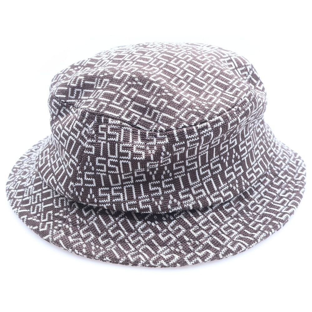STUSSY(ステューシー) 90-00S VINTAGE BUCKET HAT ヴィンテージ バケット ハット モノグラム 総柄 ブラウン/ホワイト レディース