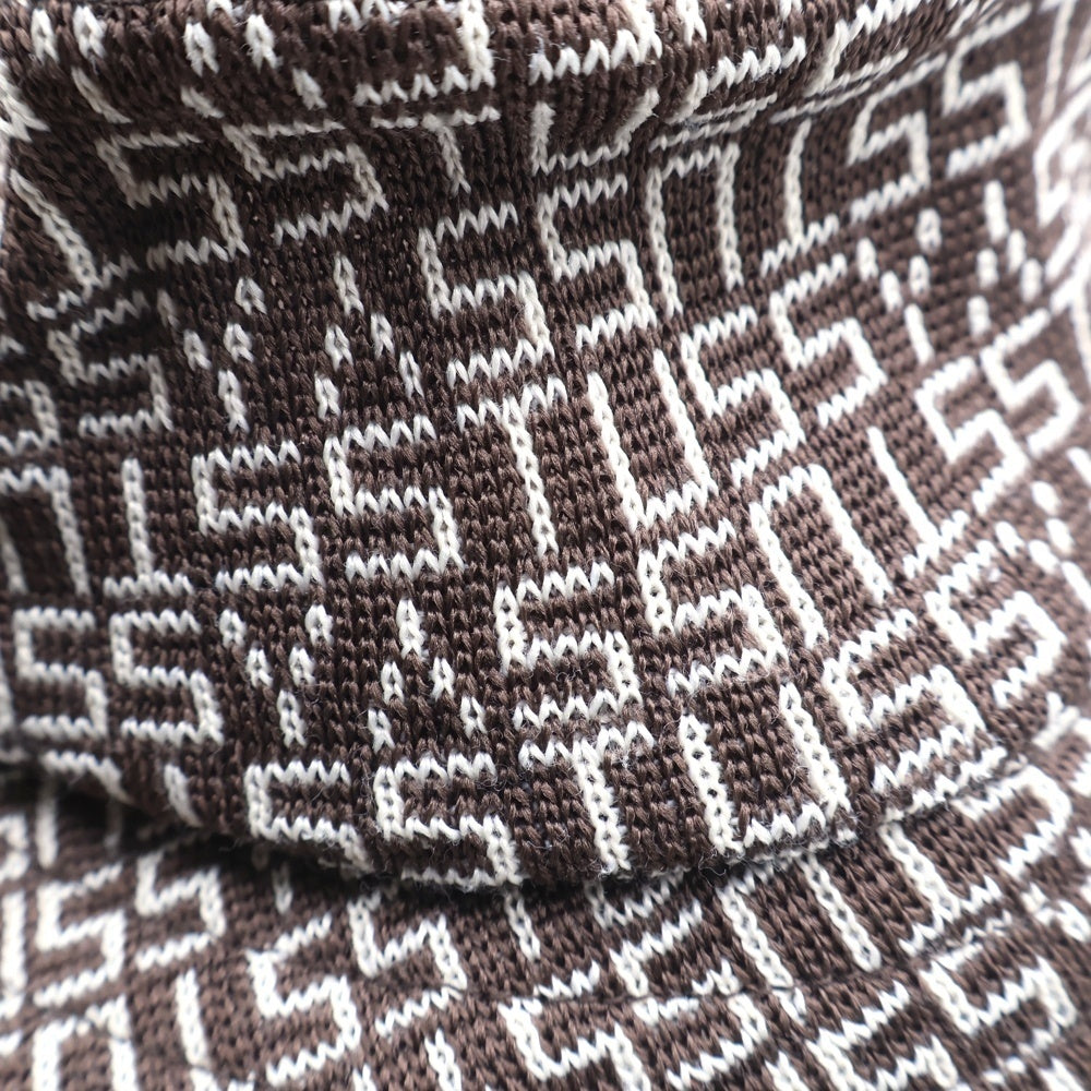 STUSSY(ステューシー) 90-00S VINTAGE BUCKET HAT ヴィンテージ バケット ハット モノグラム 総柄 ブラウン/ホワイト レディース