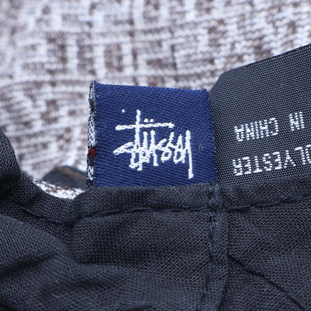 STUSSY(ステューシー) 90-00S VINTAGE BUCKET HAT ヴィンテージ バケット ハット モノグラム 総柄 ブラウン/ホワイト レディース