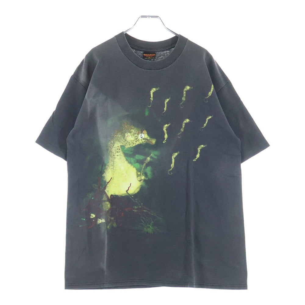 VINTAGE(ヴィンテージ) 90S NIRVANA SEAHORSE COMPETITOR TEE BROCKUN ニルヴァーナ シーホース タツノオトシゴ 半袖Tシャツ カットソー ブラック