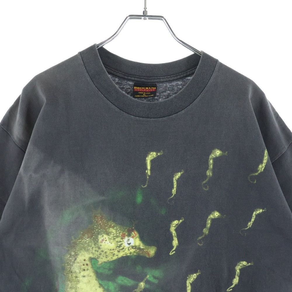 VINTAGE(ヴィンテージ) 90S NIRVANA SEAHORSE COMPETITOR TEE BROCKUN ニルヴァーナ シーホース タツノオトシゴ 半袖Tシャツ カットソー ブラック