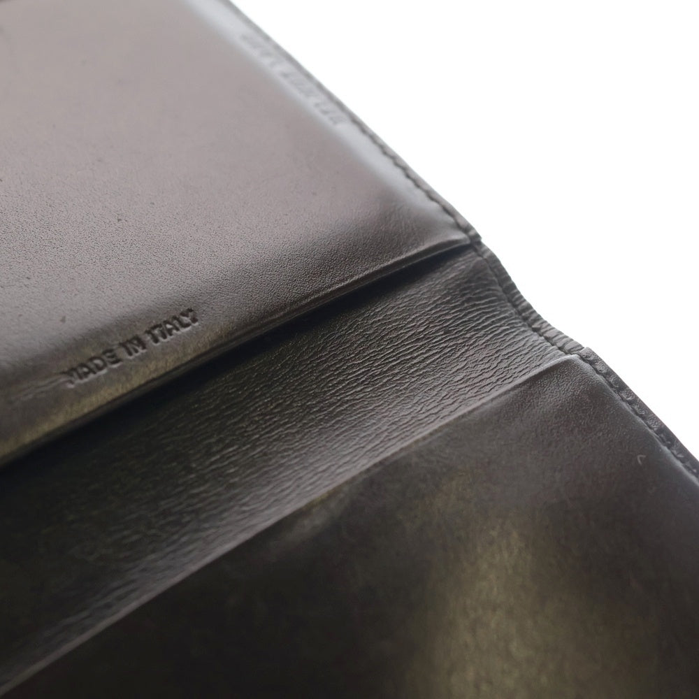 HELMUT LANG(ヘルムートラング) パイソン柄 三つ折り財布 ブラウン カードケース レザー