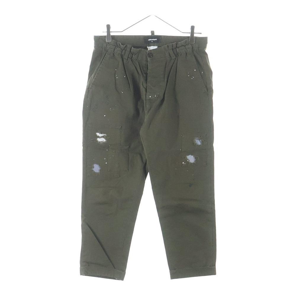 DSQUARED2(ディースクエアード) パッチワーク トラウザーパンツ 74KA097441794 カーキ