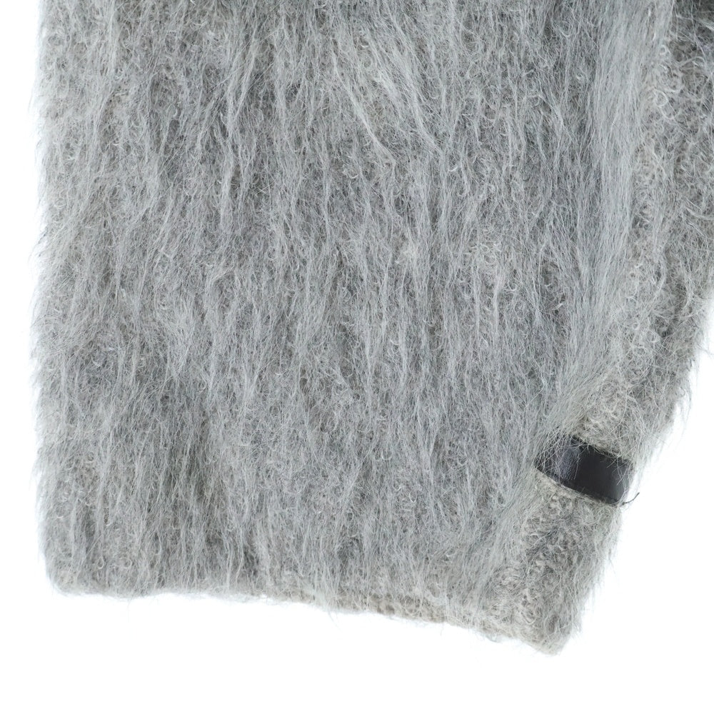 THE INOUE BROTHERS(ザイノウエブラザーズ) SURI CARDIGAN コットンアルパカ 毛足長 ニットカーディガン グレー KNIT7-SUR-NYLON