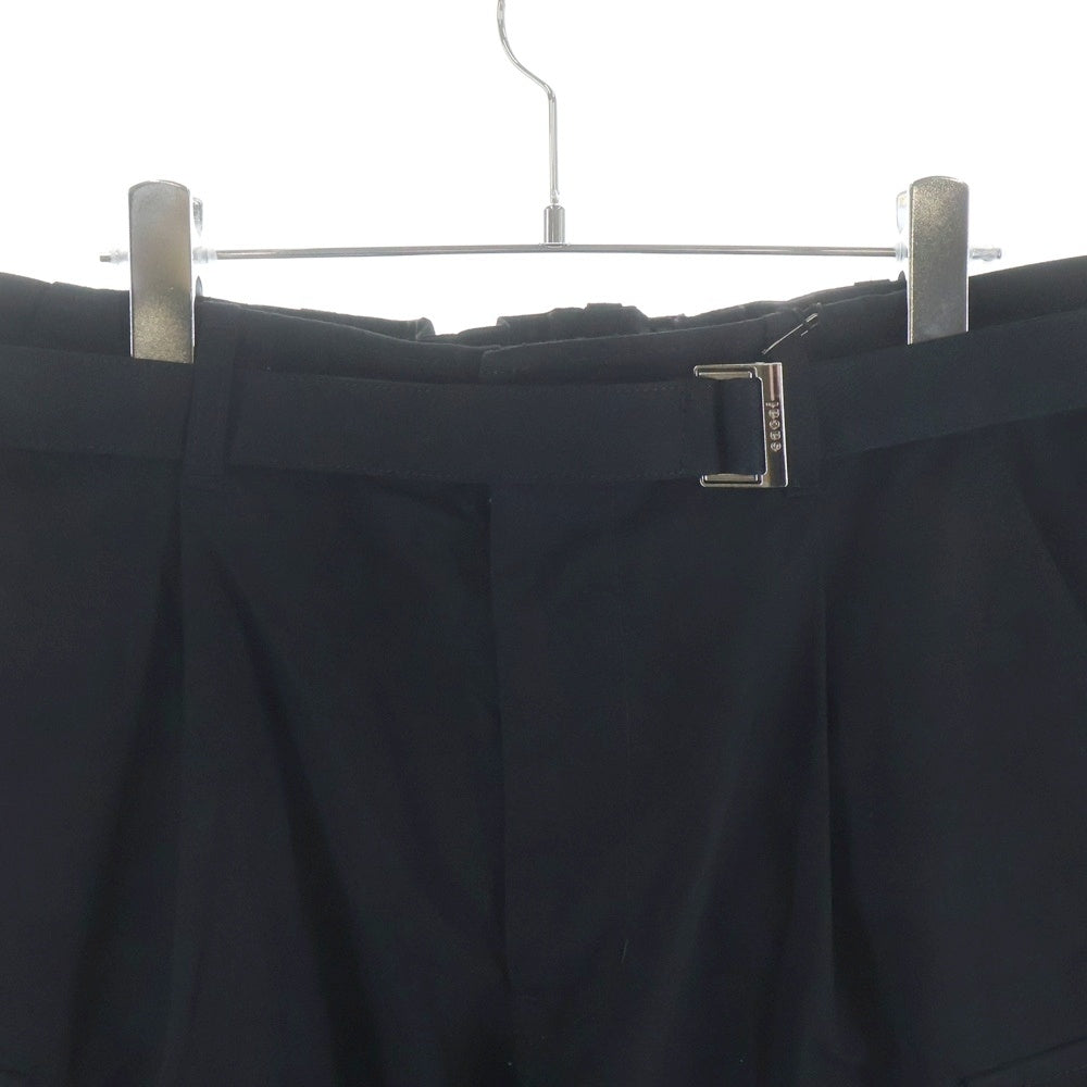 Sacai(サカイ) 25AW Rip Stop Pants 25-03773M リップストップ カーゴパンツ ブラック
