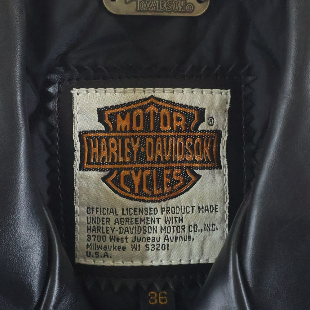 HARLEY DAVIDSON(ハーレーダビッドソン) SCREAMIN EAGLE CLUB LEATHER RIDERS スクリーミングイーグルクラブ レザーライダース USA製 ピンズカスタム レザー ダブルライダースジャケット