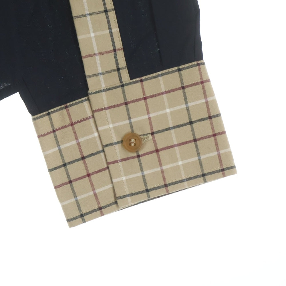 Vivienne Westwood MAN(ヴィヴィアンウエストウッドマン) 袖チェック柄 切り替え長袖ボタンシャツ ブラック VW-WR-86340