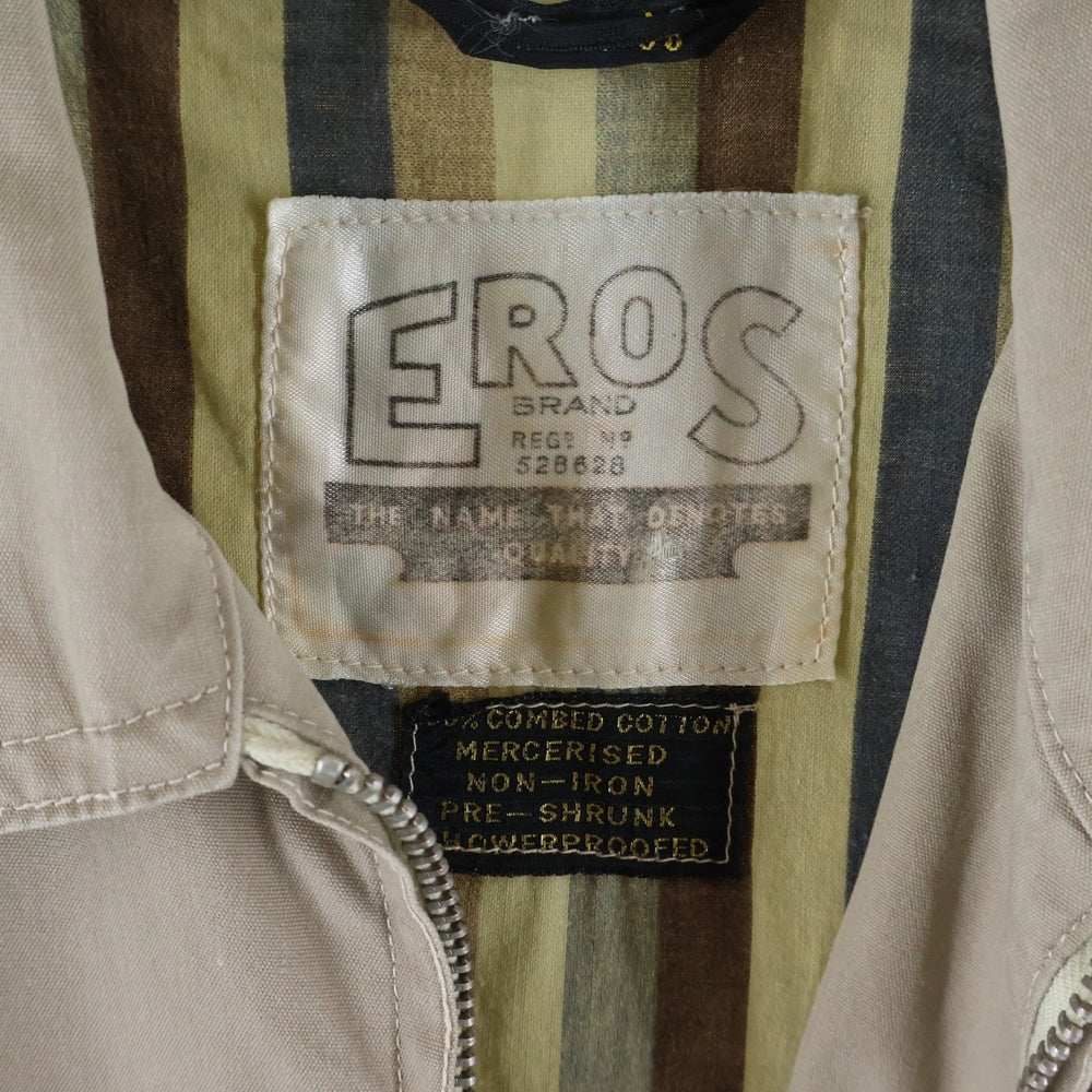 VINTAGE ヴィンテージ 50-60S EROS BRAND COMBED COTTON JACKET AKK ZIP ユーロ 片爪ジップ コットンジャケット ベージュ 528628 VINTAGE(ヴィンテージ) 50-60S EROS BRAND COMBED COTTON JACKET AKK