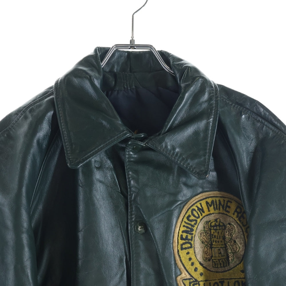 VINTAGE(ヴィンテージ) 60s DENISON MINE RESCUE LEATHER JAKET レザージャケット グリーン