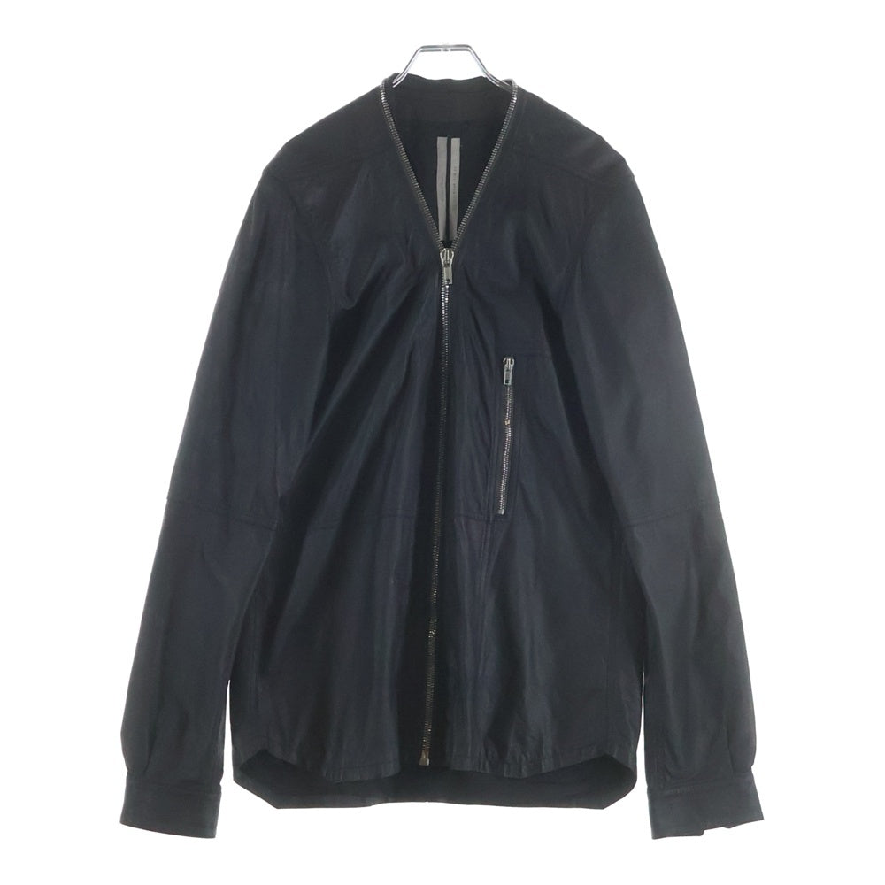 Rick Owens(リックオウエンス) 21AW LARRY LEATHER SHIRT ジップアップ ラリージャケット ブルゾン ブラック RU02A5288-LP