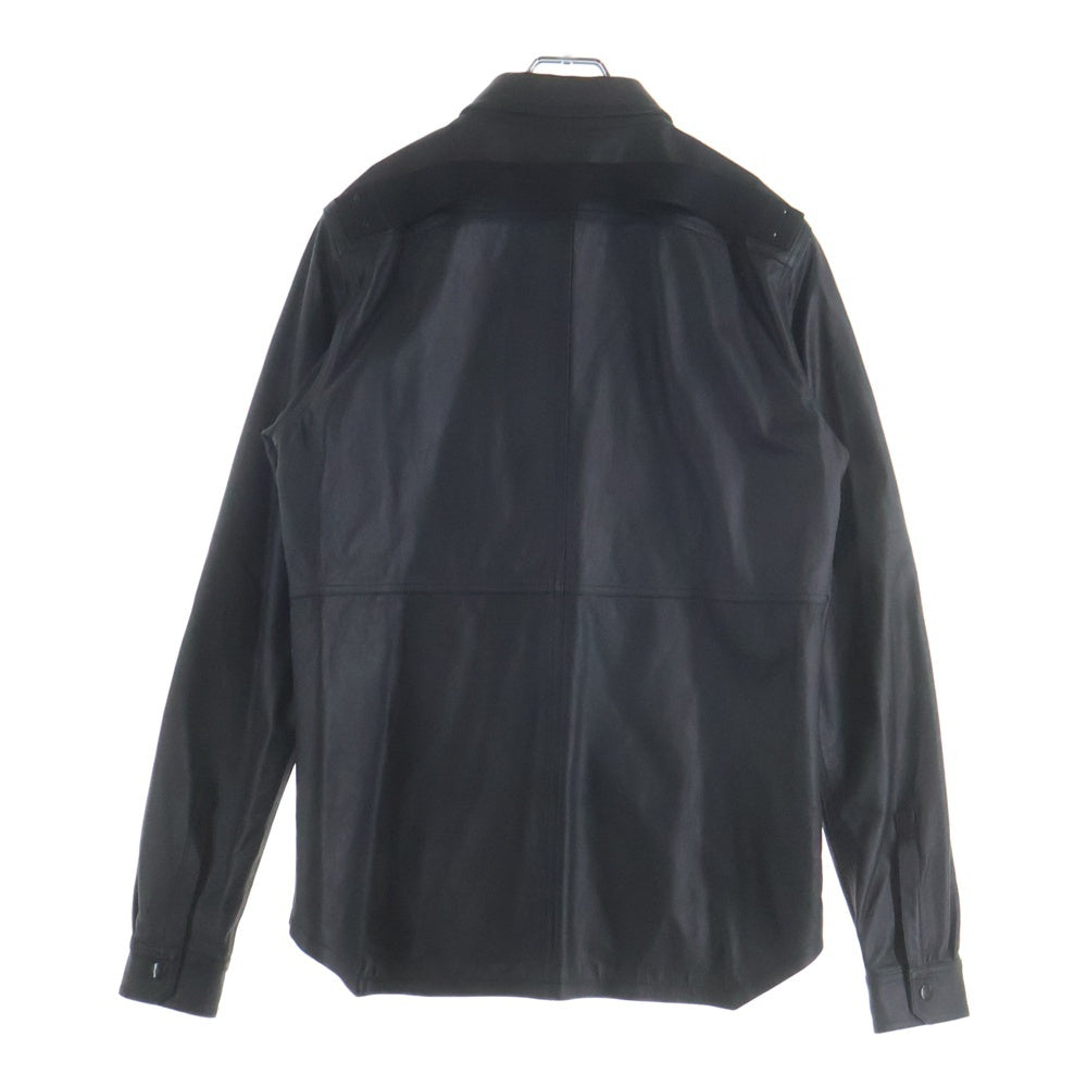 Rick Owens(リックオウエンス) SS21 PHLECITION レザー長袖シャツ ブラック RU21S6729-LP