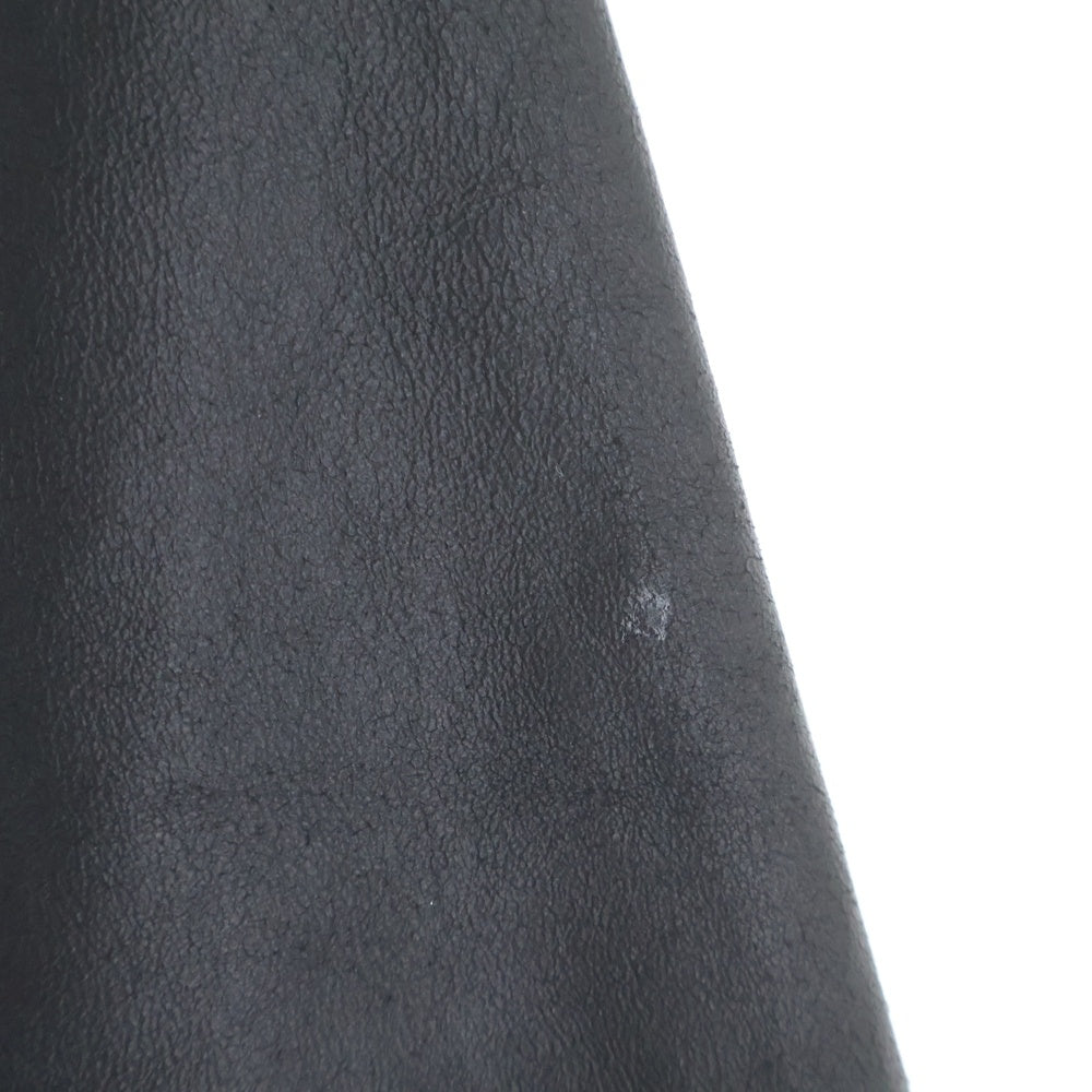 Rick Owens(リックオウエンス) SS21 PHLECITION レザー長袖シャツ ブラック RU21S6729-LP