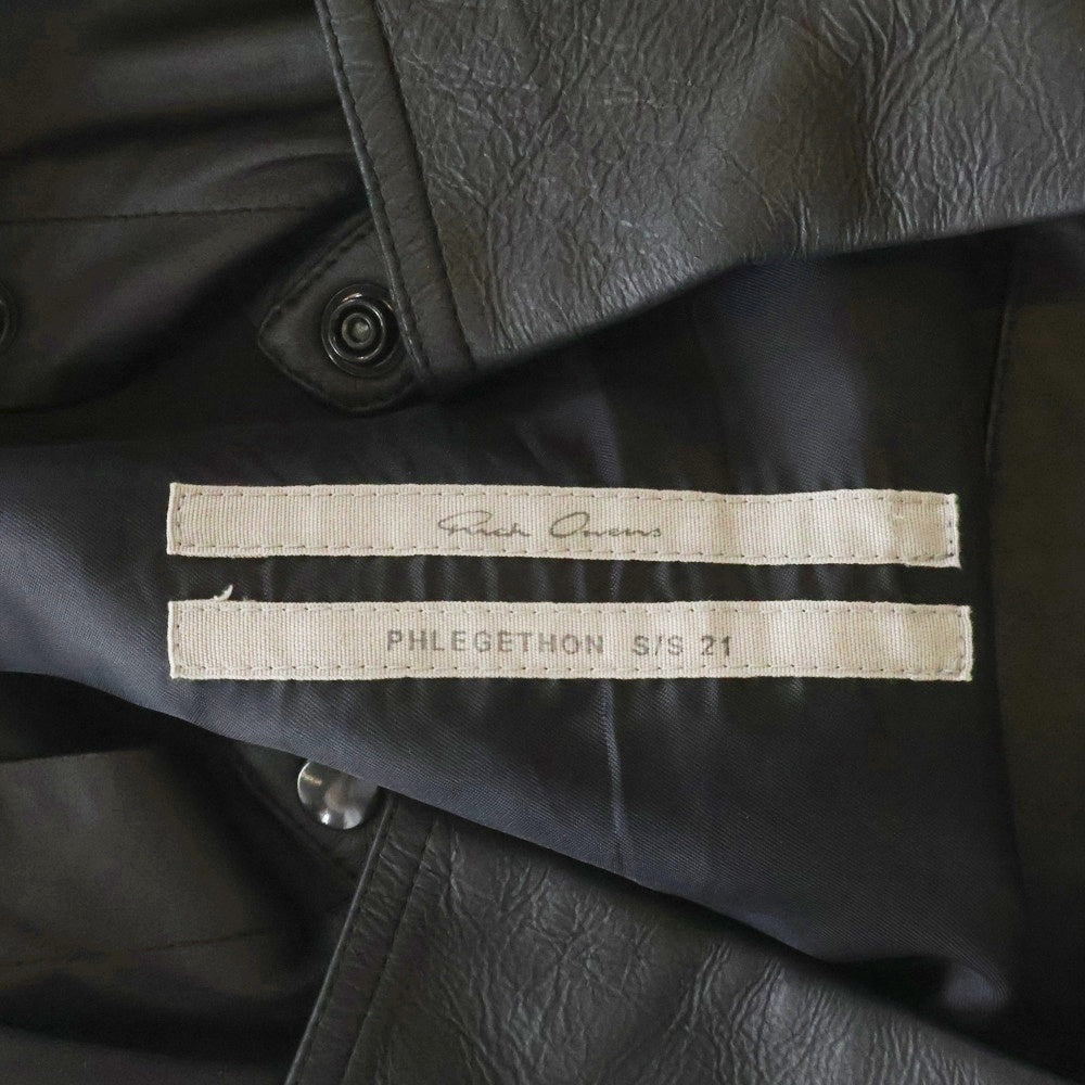 Rick Owens(リックオウエンス) SS21 PHLECITION レザー長袖シャツ ブラック RU21S6729-LP