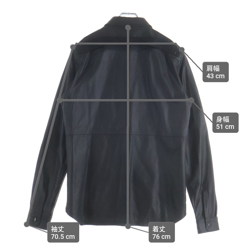 Rick Owens(リックオウエンス) SS21 PHLECITION レザー長袖シャツ ブラック RU21S6729-LP