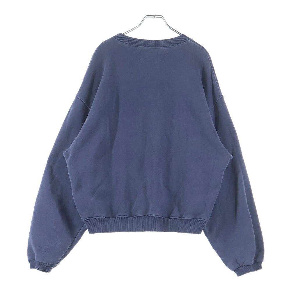 ERL(イーアールエル) Script Crewneck Knit ERL10T027 ロゴ刺繍 クルーネック長袖スウェットトレーナー パープル
