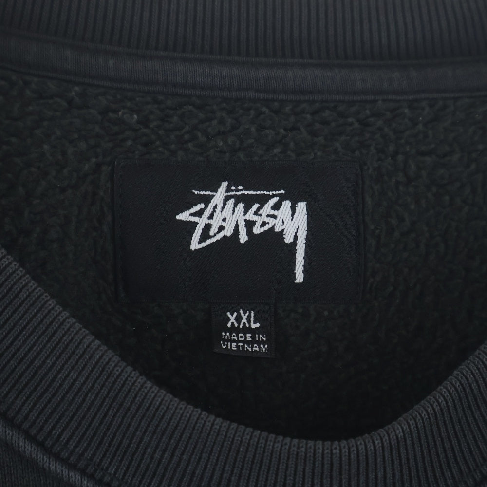 STUSSY(ステューシー) WORKGEAR 118570 クルーネック長袖スウェットトレーナー ブラック